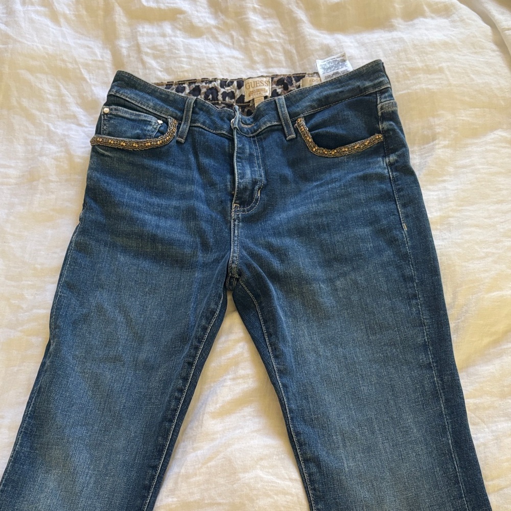 Guess Women's Dark Blue boot leg Jeans